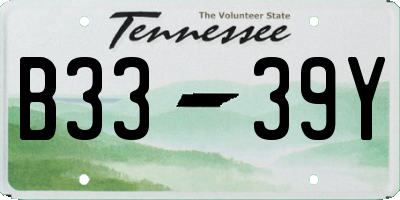 TN license plate B3339Y