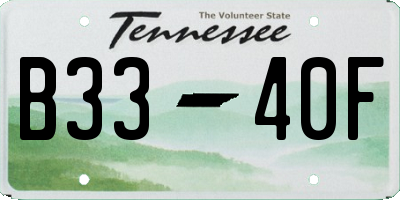 TN license plate B3340F