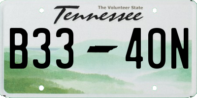 TN license plate B3340N