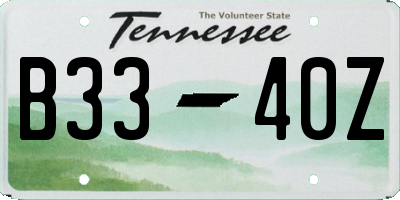 TN license plate B3340Z