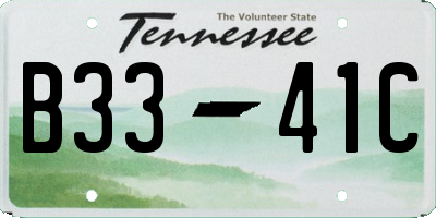 TN license plate B3341C