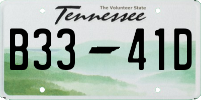 TN license plate B3341D