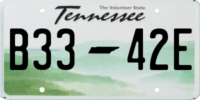 TN license plate B3342E