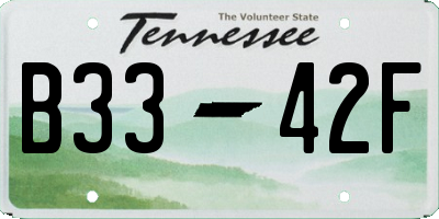 TN license plate B3342F