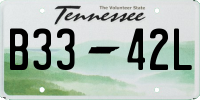 TN license plate B3342L