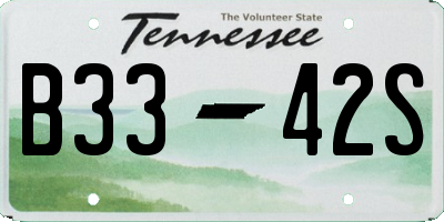 TN license plate B3342S