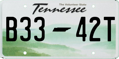 TN license plate B3342T