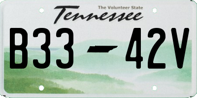 TN license plate B3342V