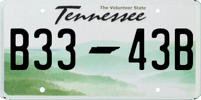TN license plate B3343B