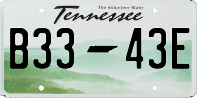 TN license plate B3343E