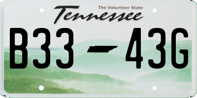 TN license plate B3343G