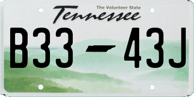 TN license plate B3343J