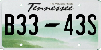 TN license plate B3343S