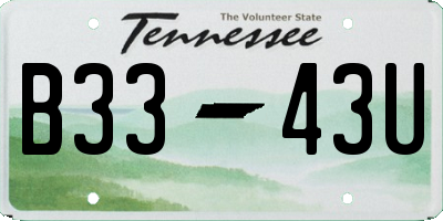TN license plate B3343U