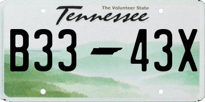 TN license plate B3343X