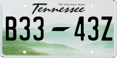 TN license plate B3343Z