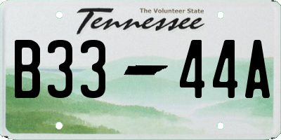 TN license plate B3344A