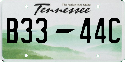 TN license plate B3344C