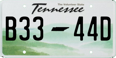 TN license plate B3344D