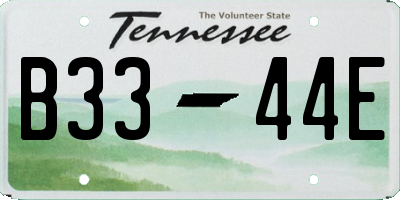 TN license plate B3344E