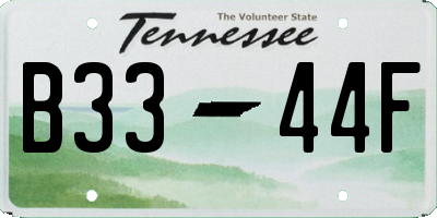 TN license plate B3344F