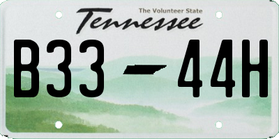 TN license plate B3344H