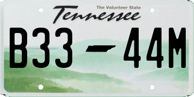 TN license plate B3344M