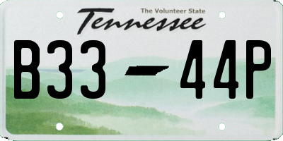 TN license plate B3344P