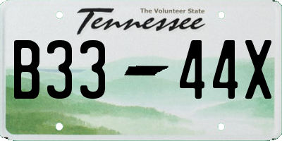 TN license plate B3344X