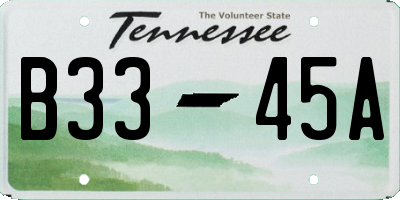 TN license plate B3345A