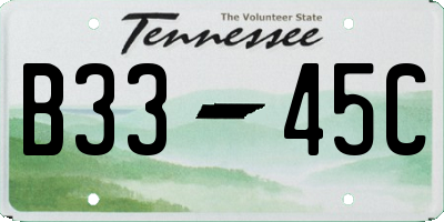 TN license plate B3345C