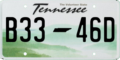 TN license plate B3346D