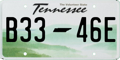 TN license plate B3346E
