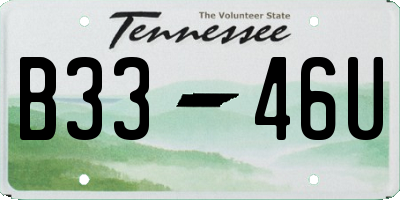 TN license plate B3346U