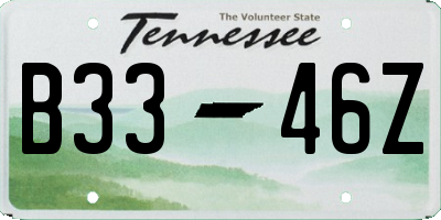 TN license plate B3346Z