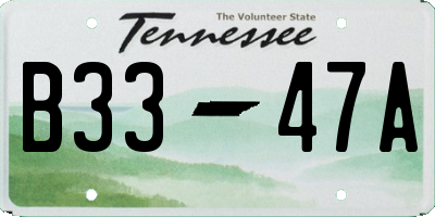 TN license plate B3347A