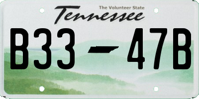 TN license plate B3347B