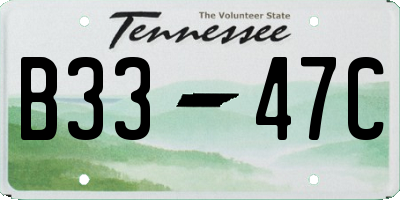 TN license plate B3347C