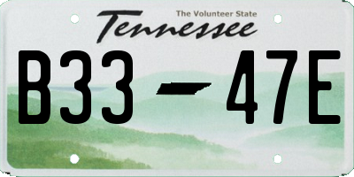 TN license plate B3347E
