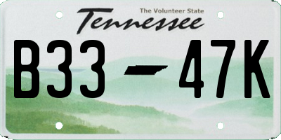 TN license plate B3347K
