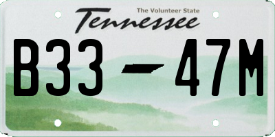 TN license plate B3347M