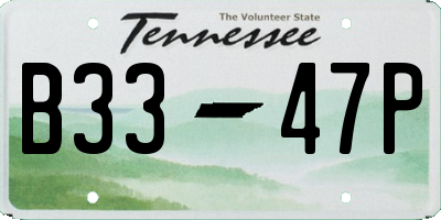 TN license plate B3347P