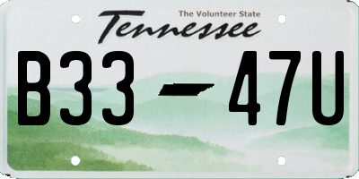 TN license plate B3347U