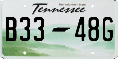 TN license plate B3348G
