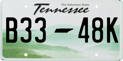 TN license plate B3348K