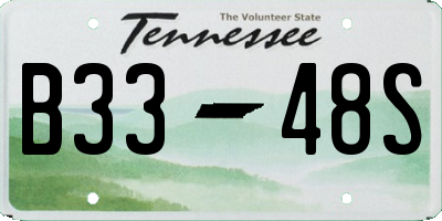 TN license plate B3348S