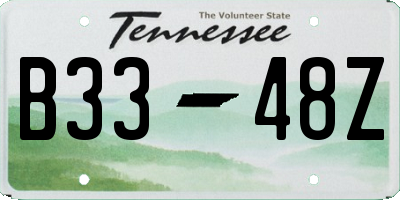 TN license plate B3348Z