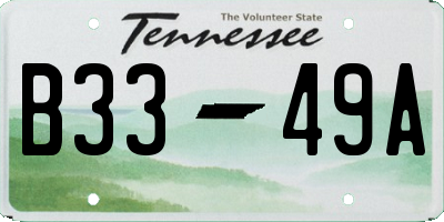 TN license plate B3349A