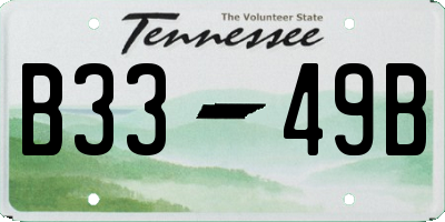 TN license plate B3349B