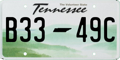 TN license plate B3349C